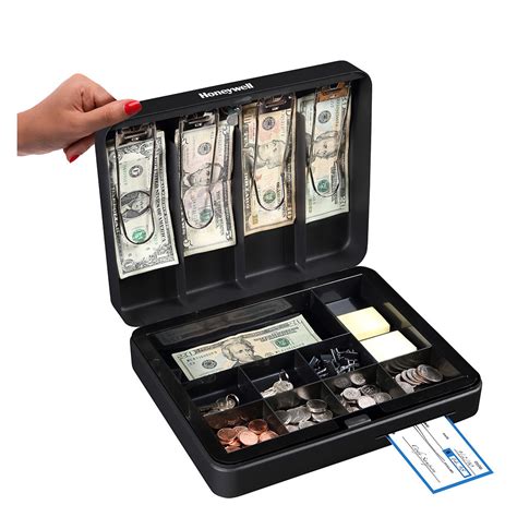 steel money saving box|honeywell deluxe steel cash box.